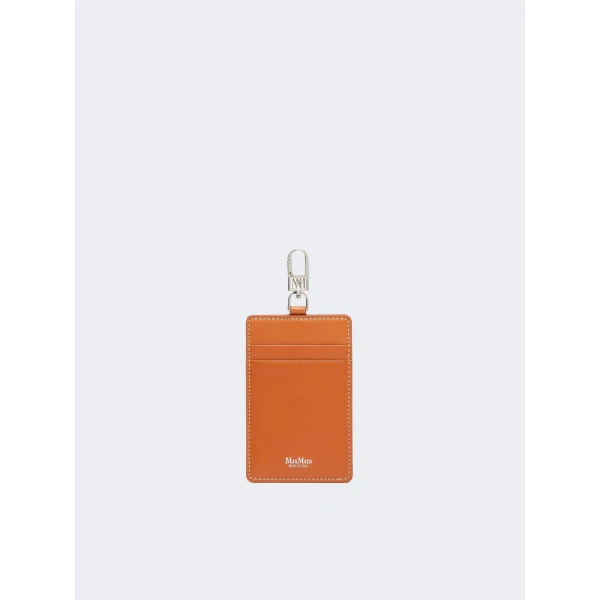 Max Mara Easyholder Leather Badge Holder in Rust | Wallets & Purses | Luxury Shoes 