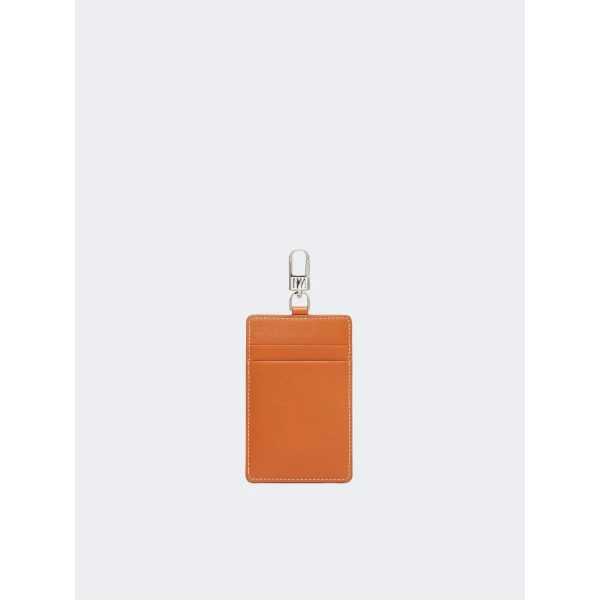 Max Mara Easyholder Leather Badge Holder in Rust | Wallets & Purses | Luxury Shoes 