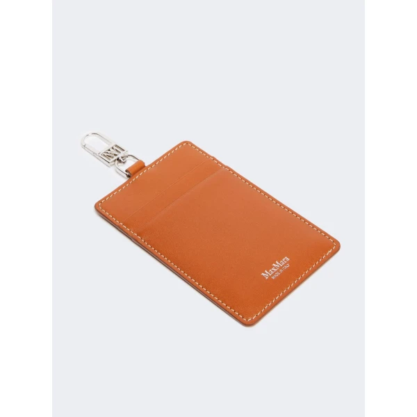 Max Mara Easyholder Leather Badge Holder in Rust | Wallets & Purses | Luxury Shoes 