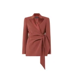 Max Mara Ebano Cady Criss-Cross Jacket in Antique Rose | Blazers | Luxury Shoes 