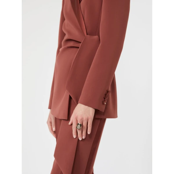 Max Mara Ebano Cady Criss-Cross Jacket in Antique Rose | Blazers | Luxury Shoes 
