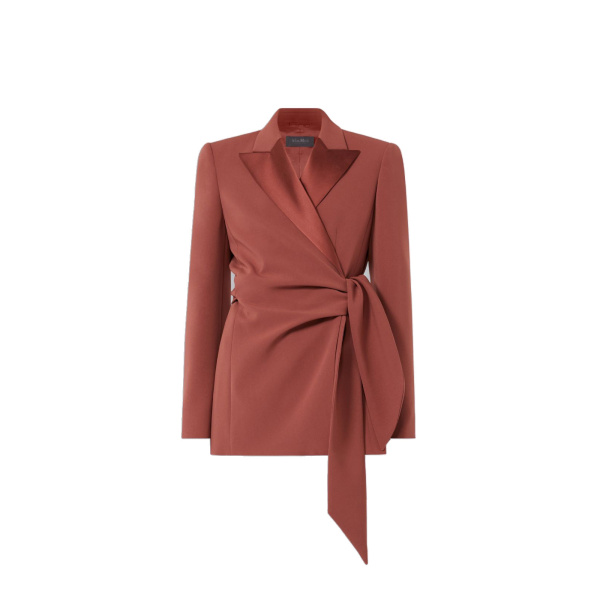 Max Mara Ebano Cady Criss-Cross Jacket in Antique Rose | Blazers | Luxury Shoes 