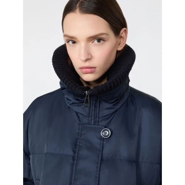 Max Mara Eburnea Technical Twill Down Jacket in Navy | Jackets | Luxury Shoes 