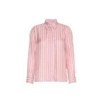 Max Mara Eccesso Stripe-Print Silk Shirt in Pink Red | Shirts | Luxury Shoes 