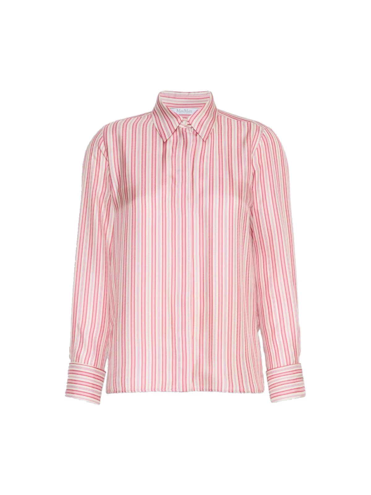 Max Mara Eccesso Stripe-Print Silk Shirt in Pink Red Max Mara Eccesso Stripe-Print Silk Shirt in Pink Red | Shirts | Luxury Shoes