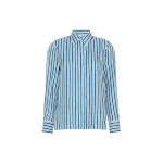 Max Mara Eccesso Stripe-Print Silk Shirt in Silk White | Shirts | Luxury Shoes 