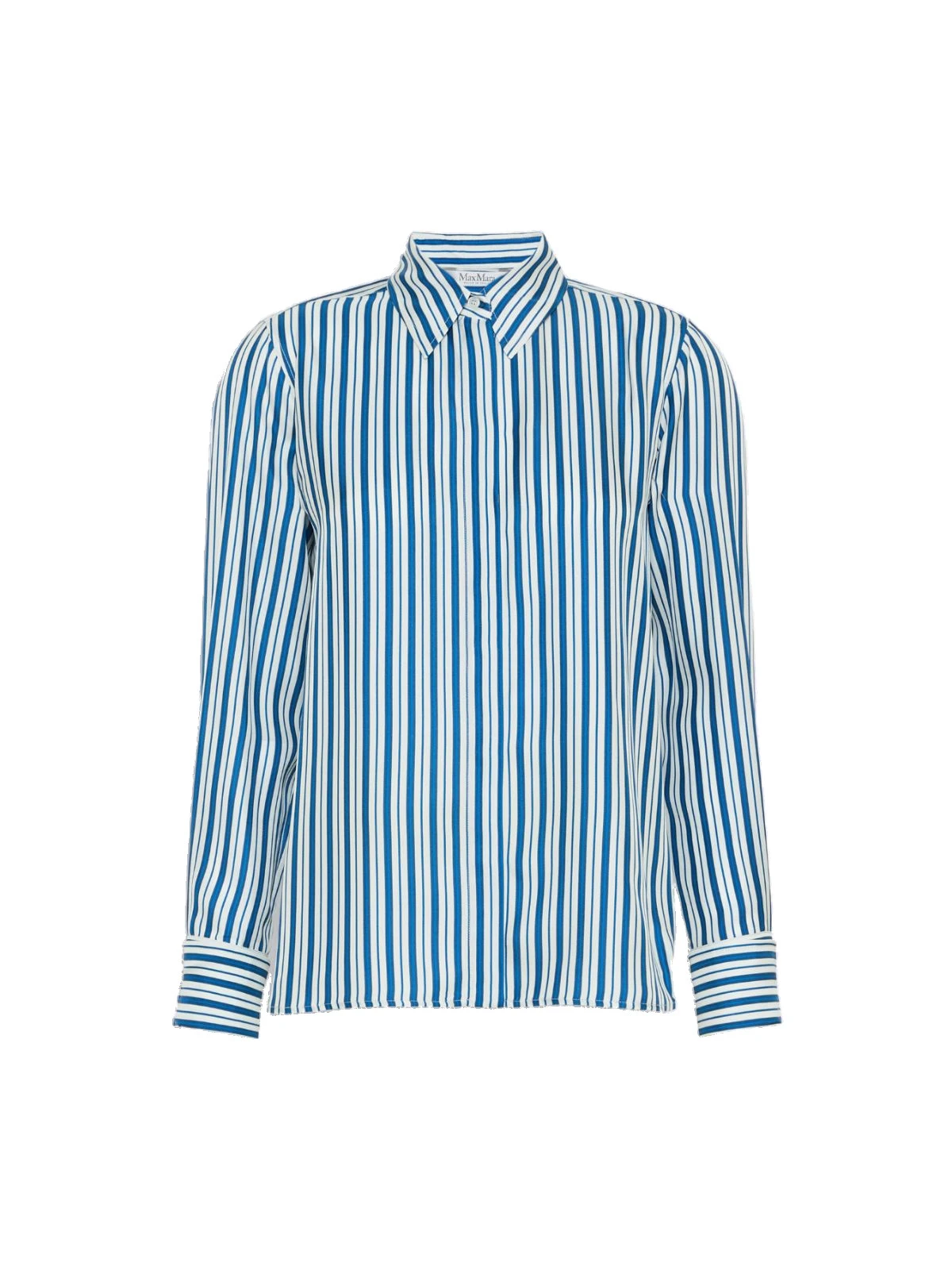 Max Mara Eccesso Stripe-Print Silk Shirt in Silk White Max Mara Eccesso Stripe-Print Silk Shirt in Silk White | Shirts | Luxury Shoes