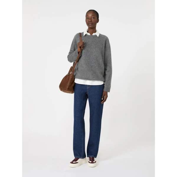 Max Mara Eco Wool and Cashmere Crew-Neck Jumper in Dark Grey | Sweaters | Luxury Shoes 