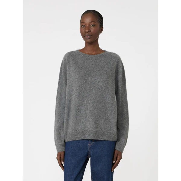 Max Mara Eco Wool and Cashmere Crew-Neck Jumper in Dark Grey | Sweaters | Luxury Shoes 