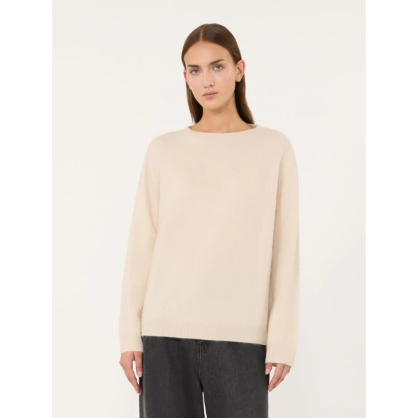 Max Mara Eco Wool and Cashmere Crew-Neck Jumper in Ice Grey | Sweaters | Luxury Shoes 