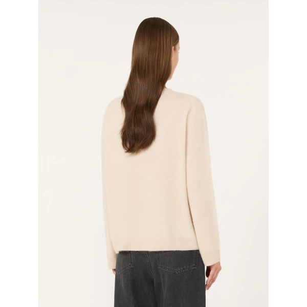 Max Mara Eco Wool and Cashmere Crew-Neck Jumper in Ice Grey | Sweaters | Luxury Shoes 