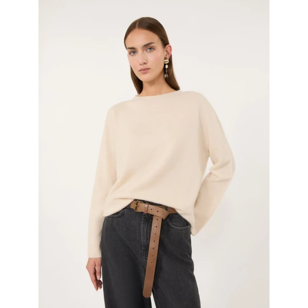 Max Mara Eco Wool and Cashmere Crew-Neck Jumper in Ice Grey | Sweaters | Luxury Shoes 