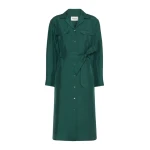 Max Mara Edile Silk Shirt Dress in Dark Green | Shirtdress | Luxury Shoes 