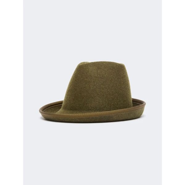 Max Mara Edile Wool Felt Hat in Khaki | Hats | Luxury Shoes 