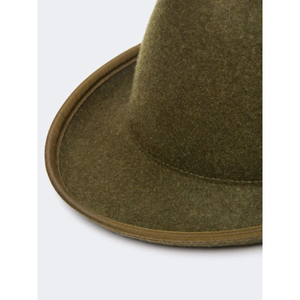 Max Mara Edile Wool Felt Hat in Khaki | Hats | Luxury Shoes 