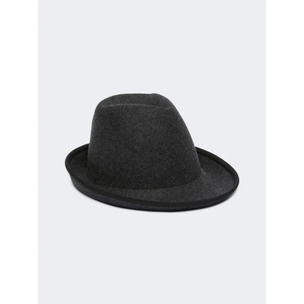 Max Mara Edile Wool Felt Hat in Medium Grey | Hats | Luxury Shoes 