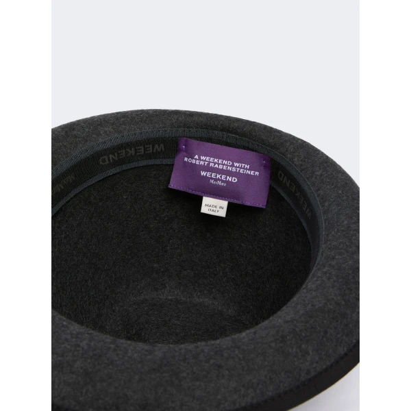 Max Mara Edile Wool Felt Hat in Medium Grey | Hats | Luxury Shoes 