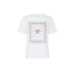 Max Mara Edison Printed Cotton T-Shirt in White | T-shirts | Luxury Shoes 