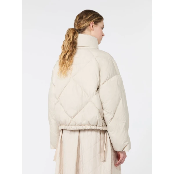 Max Mara Edito Short Diamond-Quilted Down Jacket in Ivory | Jackets | Luxury Shoes 