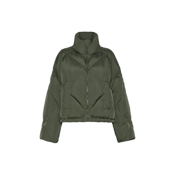 Max Mara Edito Short Diamond-Quilted Down Jacket in Khaki | Jackets | Luxury Shoes 