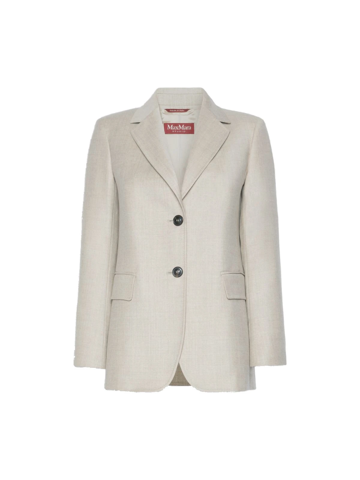 Max Mara Edito Single-Breasted Wool Flannel Blazer in Beige Max Mara Edito Single-Breasted Wool Flannel Blazer in Beige | Blazers | Luxury Shoes