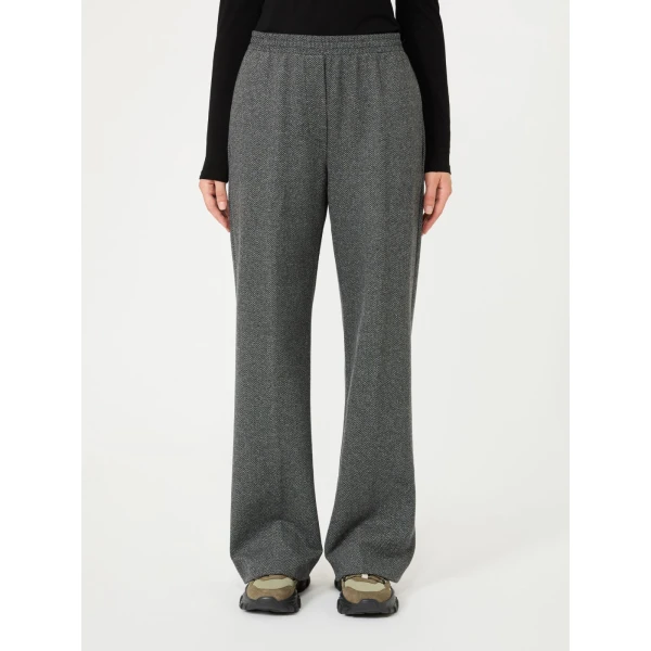 Max Mara Editta Jacquard Jersey Trousers in Medium Grey | Tailored pants | Luxury Shoes 
