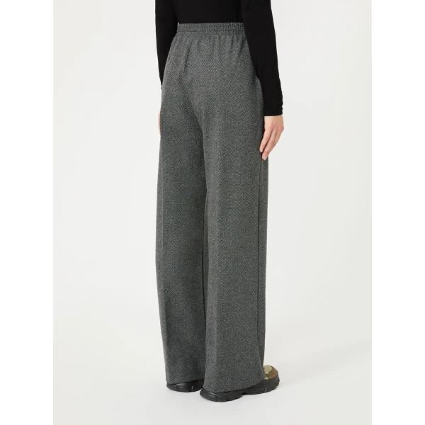 Max Mara Editta Jacquard Jersey Trousers in Medium Grey | Tailored pants | Luxury Shoes 