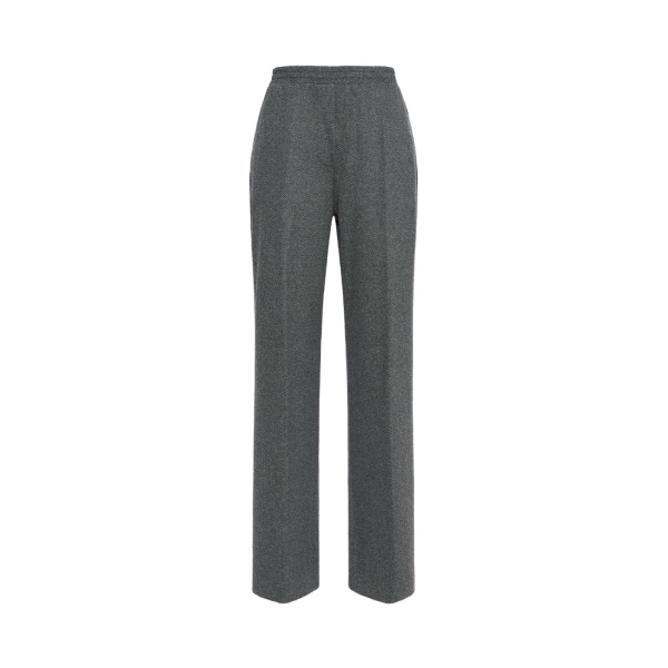 Max Mara Editta Jacquard Jersey Trousers in Medium Grey | Tailored pants | Luxury Shoes 