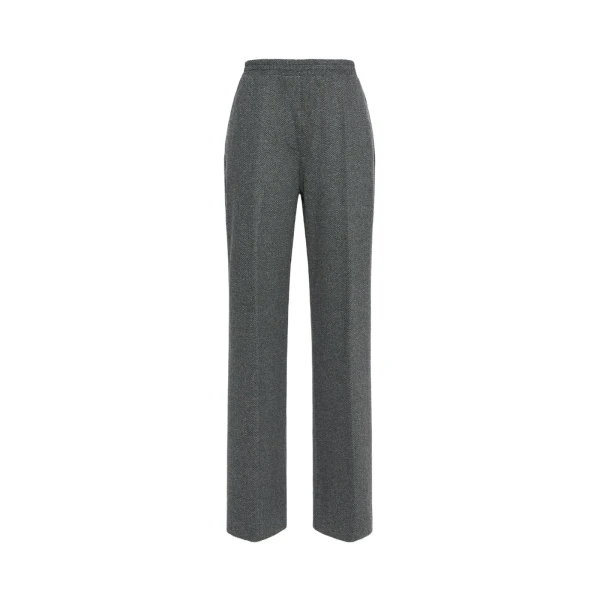 Max Mara Editta Jacquard Jersey Trousers in Medium Grey | Tailored pants | Luxury Shoes 