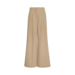 Max Mara Editto Wide Leg Cotton Drill Trousers in Beige | Wide leg pants | Luxury Shoes 