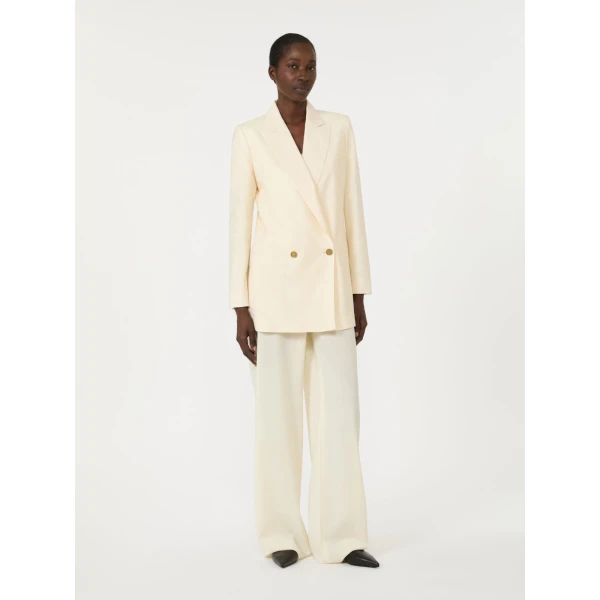 Max Mara Editto Wool Trousers with Belt in Ivory | Wide leg pants | Luxury Shoes 