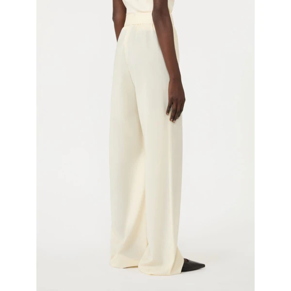Max Mara Editto Wool Trousers with Belt in Ivory | Wide leg pants | Luxury Shoes 