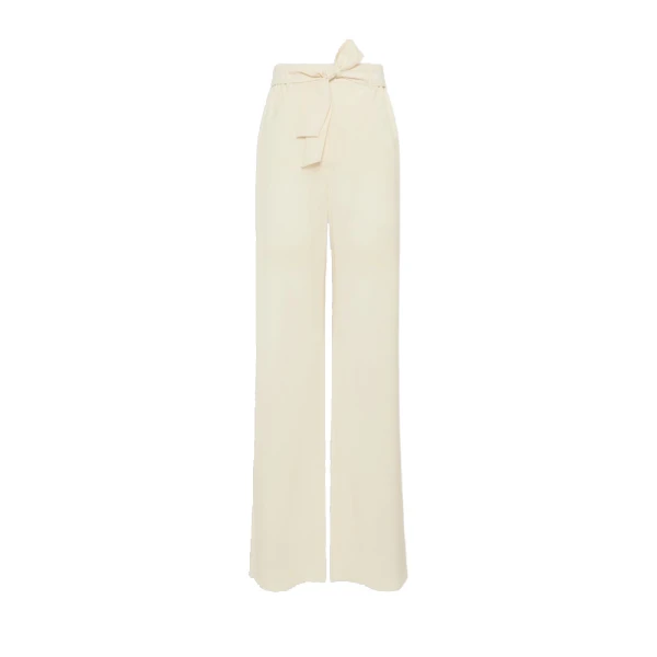 Editto Wool Trousers with Belt in Ivory