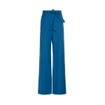 Max Mara Editto Wool Trousers with Belt in Navy | Wide leg pants | Luxury Shoes 