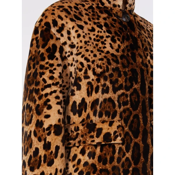 Max Mara Edro Printed Velvet Boxy Jacket in Brown | Blazers | Luxury Shoes 