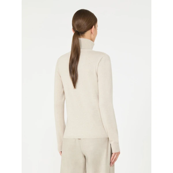 Max Mara Educata Wool and Cashmere Turtleneck Sweater in Beige | Turtlenecks | Luxury Shoes 