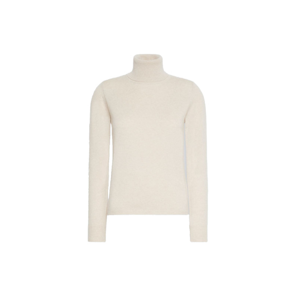 Max Mara Educata Wool and Cashmere Turtleneck Sweater in Beige | Turtlenecks | Luxury Shoes 