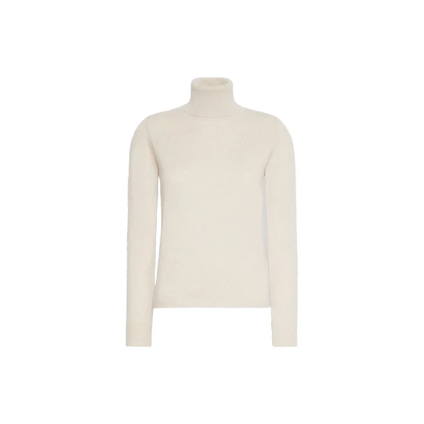 Max Mara Educata Wool and Cashmere Turtleneck Sweater in Beige | Turtlenecks | Luxury Shoes 