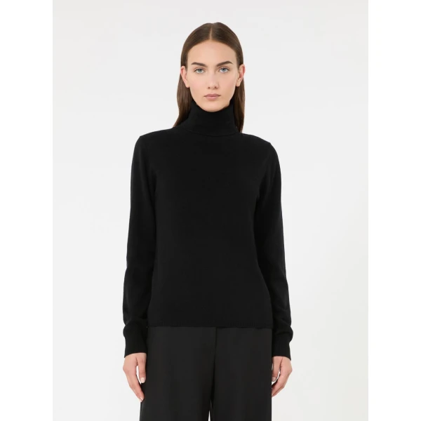 Max Mara Educata Wool and Cashmere Turtleneck Sweater in Black | Turtlenecks | Luxury Shoes 