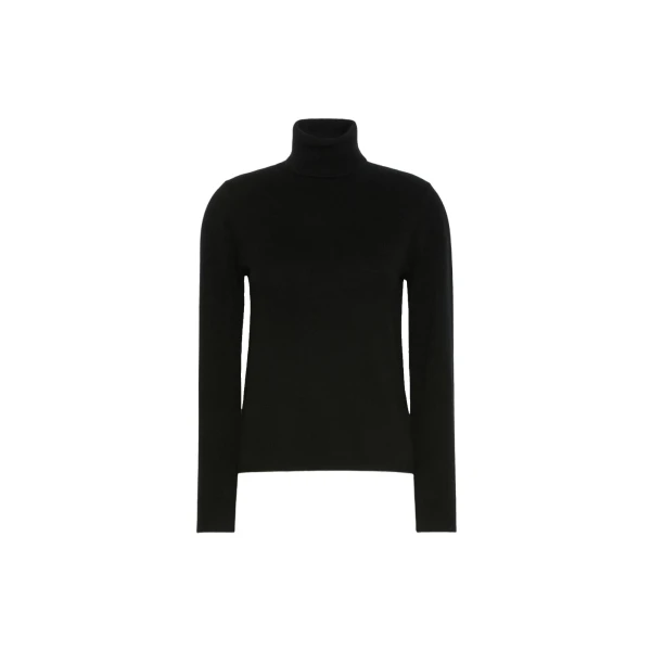 Max Mara Educata Wool and Cashmere Turtleneck Sweater in Black | Turtlenecks | Luxury Shoes 