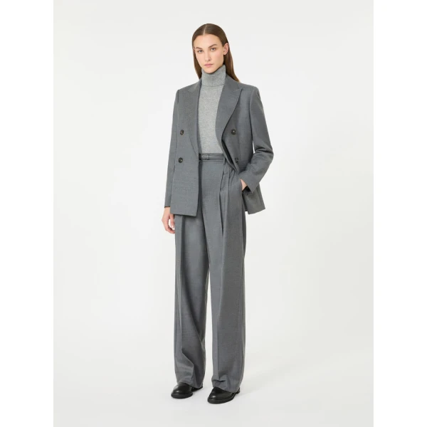 Max Mara Educata Wool and Cashmere Turtleneck Sweater in Medium Grey | Turtlenecks | Luxury Shoes 