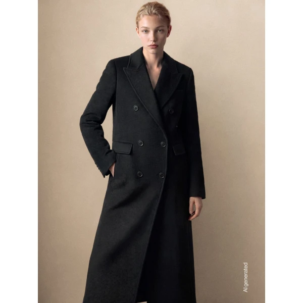 Max Mara Effige Double-Breasted Tuxedo Wool Coat in Black | Wool Coat | Luxury Shoes 
