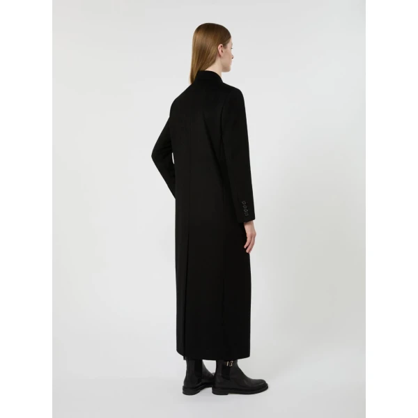 Max Mara Effige Double-Breasted Tuxedo Wool Coat in Black | Wool Coat | Luxury Shoes 