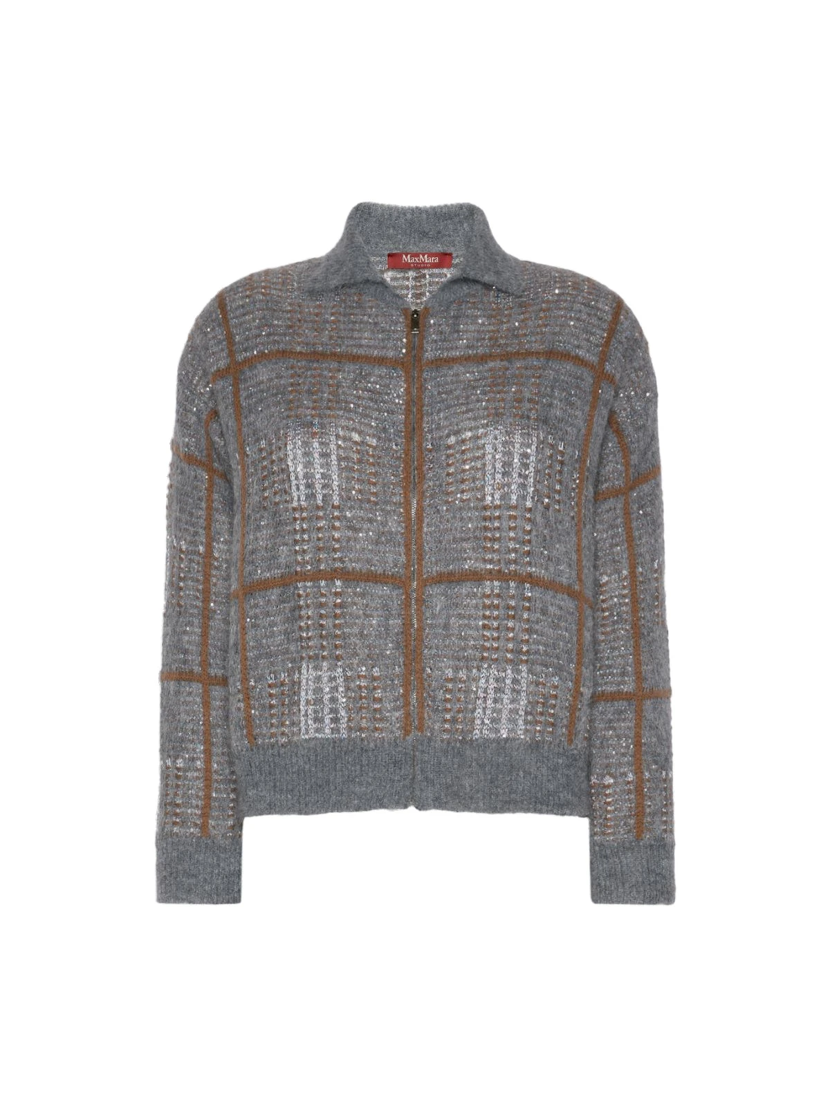 Max Mara Egizio Jacquard Wool, Mohair and Cashmere Cardigan in Medium Grey Max Mara Egizio Jacquard Wool, Mohair and Cashmere Cardigan in Medium Grey | Cardigan | Luxury Shoes
