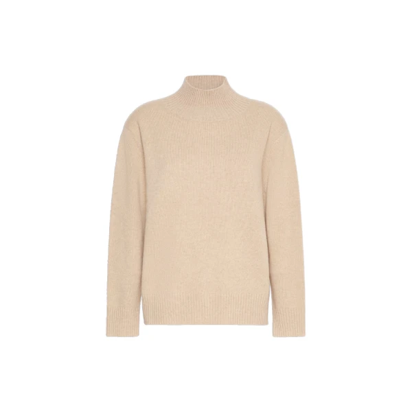 Max Mara Elegia Cashmere Roll-Neck Jumper in Beige | Turtlenecks | Luxury Shoes 