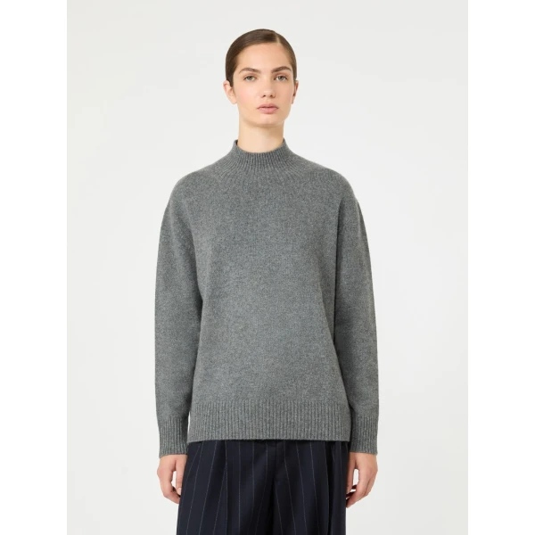 Max Mara Elegia Cashmere Roll-Neck Jumper in Dark Grey | Turtlenecks | Luxury Shoes 