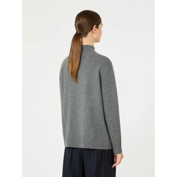 Max Mara Elegia Cashmere Roll-Neck Jumper in Dark Grey | Turtlenecks | Luxury Shoes 