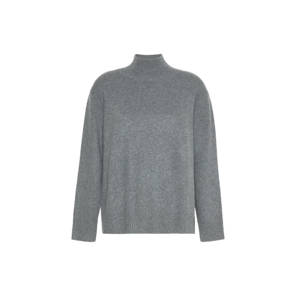 Elegia Cashmere Roll-Neck Jumper in Dark Grey