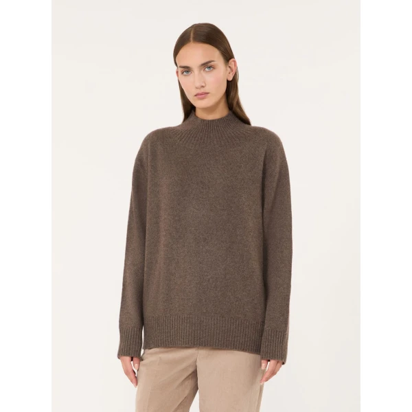 Max Mara Elegia Cashmere Roll-Neck Jumper in Marron Glace | Turtlenecks | Luxury Shoes 