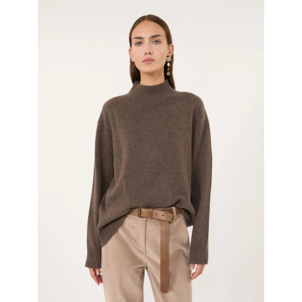 Max Mara Elegia Cashmere Roll-Neck Jumper in Marron Glace | Turtlenecks | Luxury Shoes 